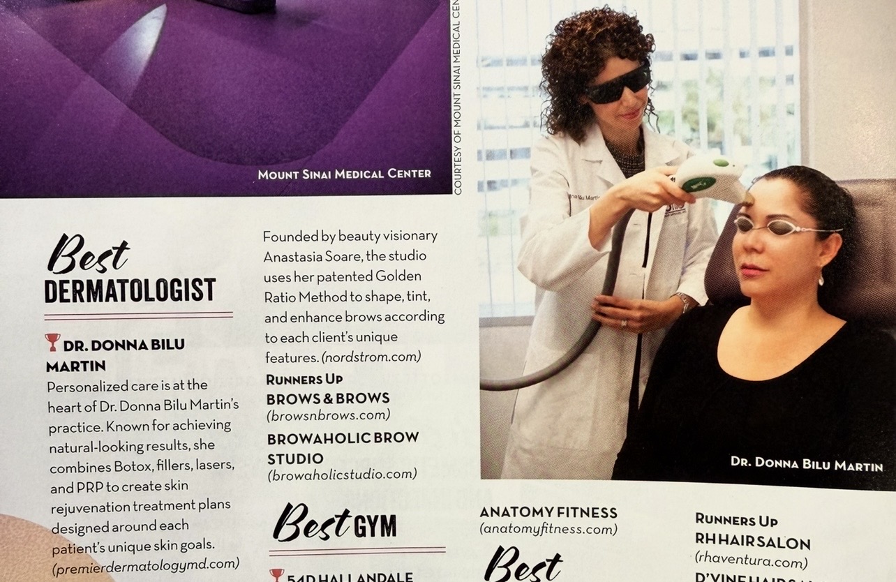 Dr. Bilu Martin is voted the best Dermatologist in Aventura Magazine 2026